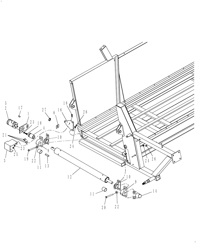 Схема запчастей Case IH CM209 - (60.500.01[01]) - CONVEYOR, RH, MAIN FRAME (60) - PRODUCT FEEDING