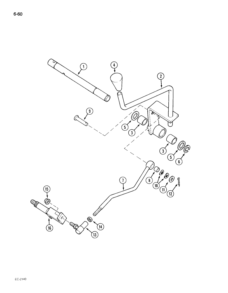 Схема запчастей Case IH 895 - (6-060) - TRANSMISSION RANGE SHIFT CONTROL, FORWARD AND REVERSE, WITHOUT CAB (06) - POWER TRAIN