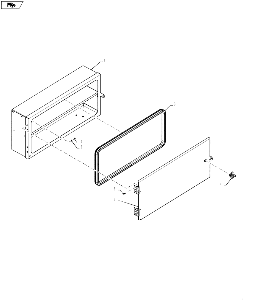 Схема запчастей Case IH 7230 - (90.119.03) - STORAGE BOX ASSY (90) - PLATFORM, CAB, BODYWORK AND DECALS