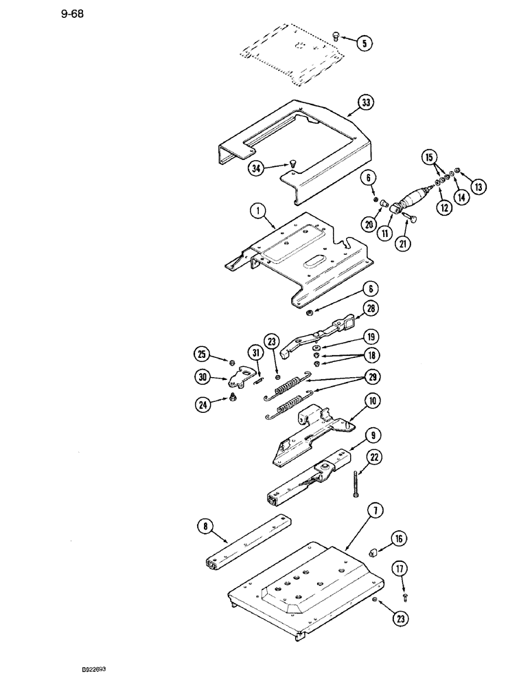 Схема запчастей Case IH 7120 - (9-068) - SEAT ADJUSTER, AIR/OIL SUSPENSION (09) - CHASSIS/ATTACHMENTS