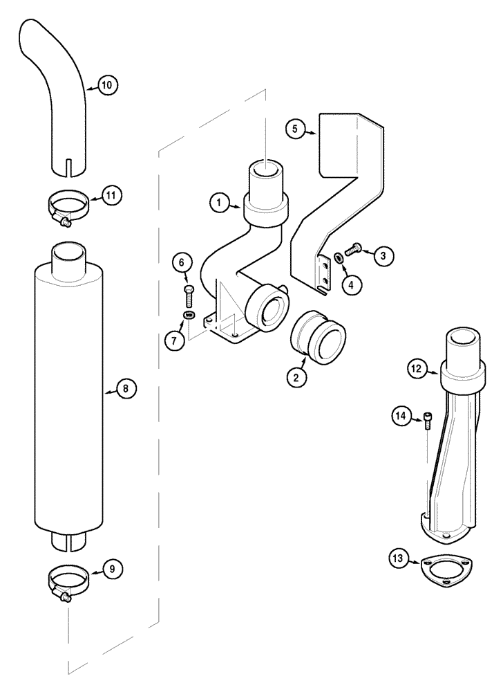 Схема запчастей Case IH CX50 - (02-22) - VERTICAL EXHAUST (02) - ENGINE