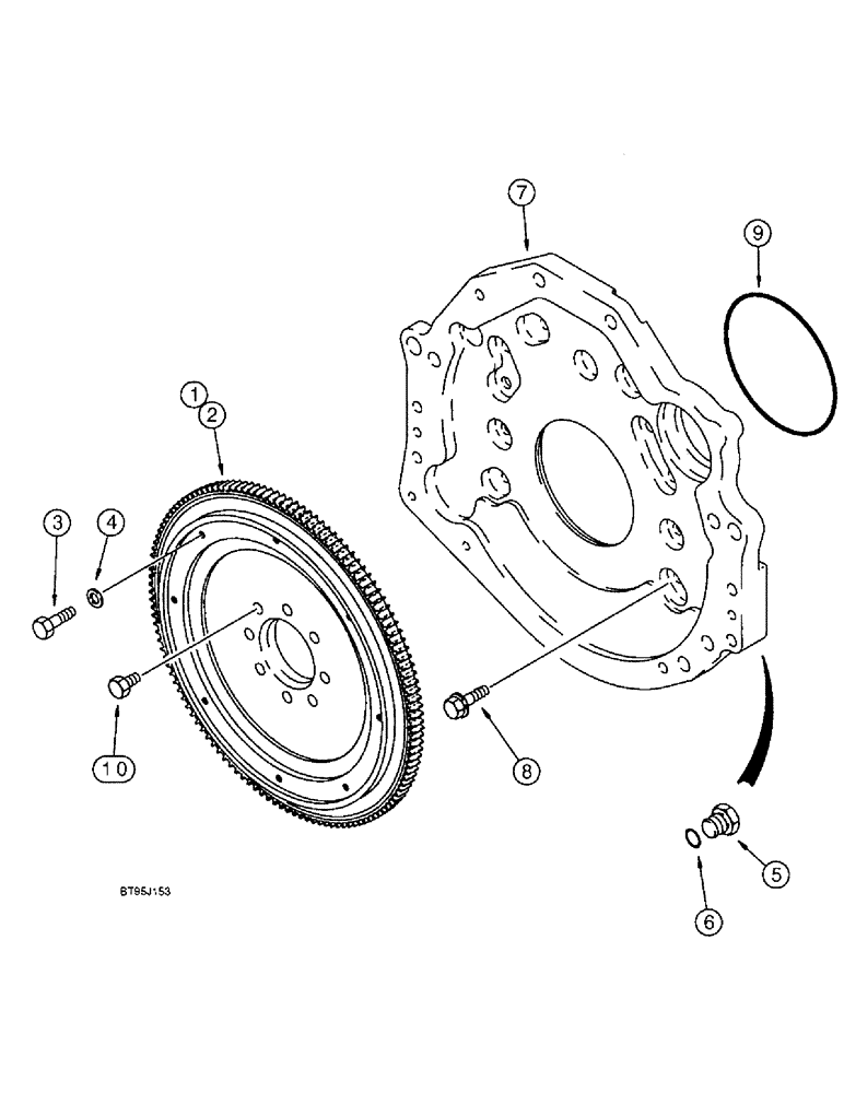 Схема запчастей Case IH 1666 - (2-42) - FLYWHEEL, 6T-830 ENGINE (01) - ENGINE