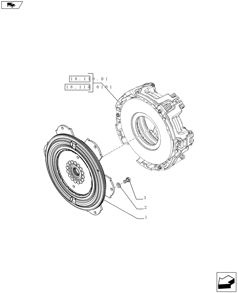 Схема запчастей Case IH FARMALL 75C - (18.110.0102) - POWER SHUTTLE TRANSMISSION - CLUTCH DUMPER (VAR.330274-330276) (18) - CLUTCH