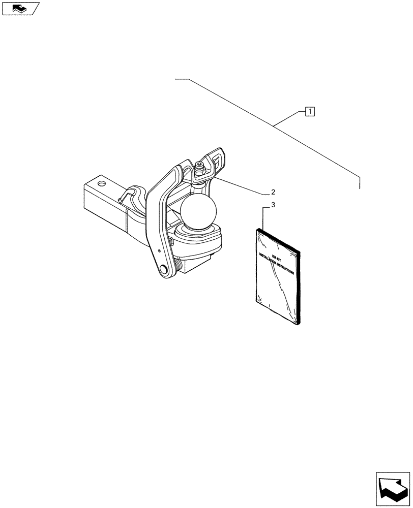 Схема запчастей Case IH PUMA 170 - (88.037.04) - DIA KIT - DRAWBAR FOR HYDRAULIC HITCH (88) - ACCESSORIES