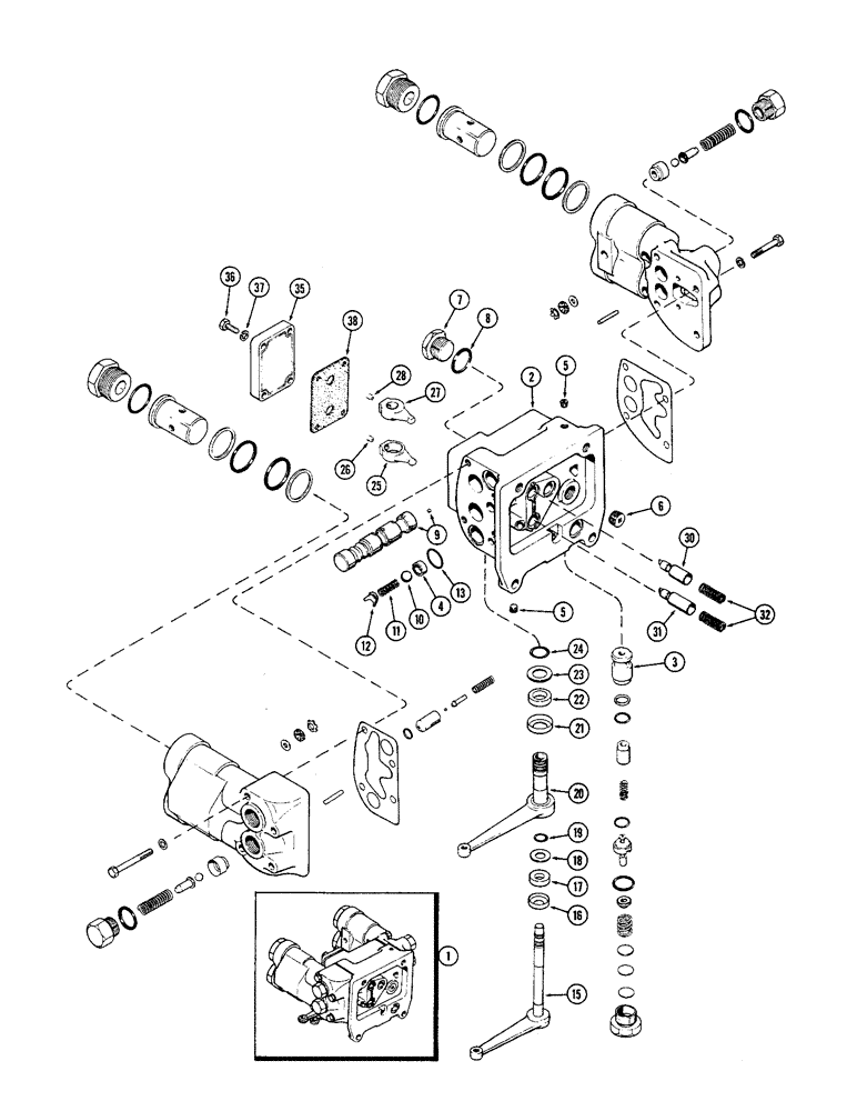 Схема запчастей Case IH 2470 - (366) - A147432 REMOTE HYDRAULIC VALVE, WITH RELIEF VALVE, P.I.N. 8826987 AND AFTER (08) - HYDRAULICS