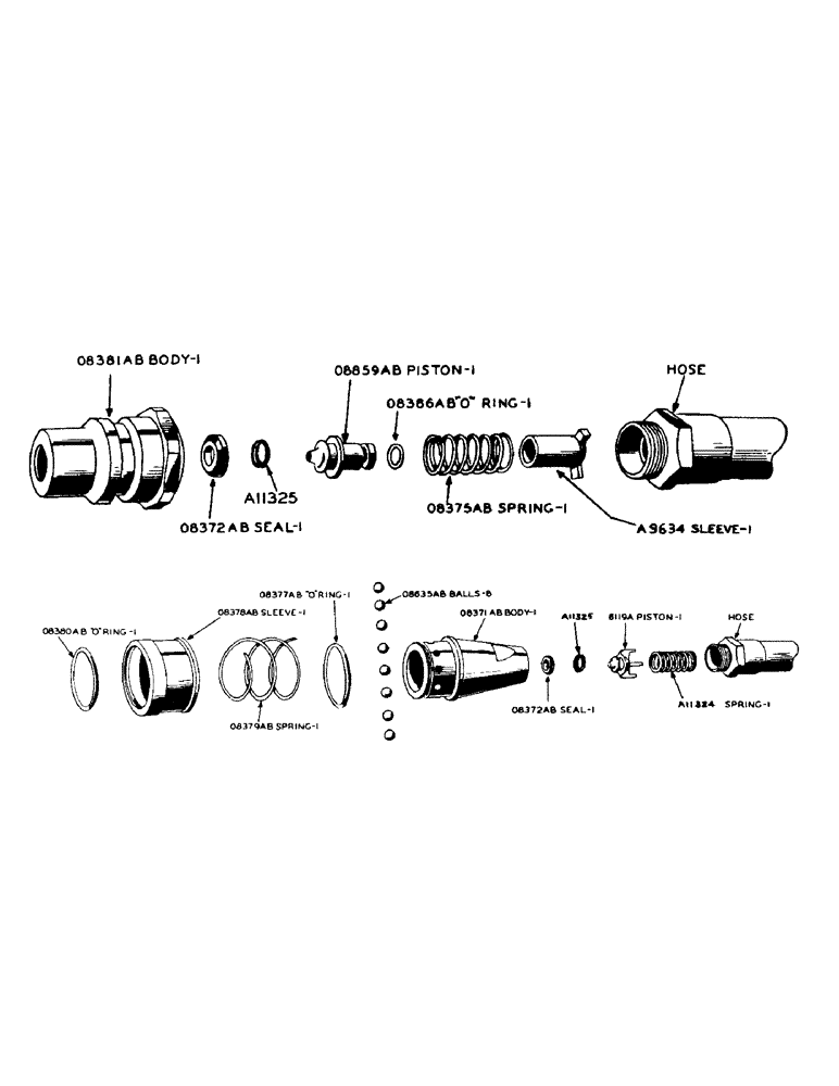 Схема запчастей Case IH 940 - (2-118) - HYDRAULIC CONTROL UNIT, 4025AA BREAK-AWAY SELF-SEALING COUPLING MALE (08) - HYDRAULICS