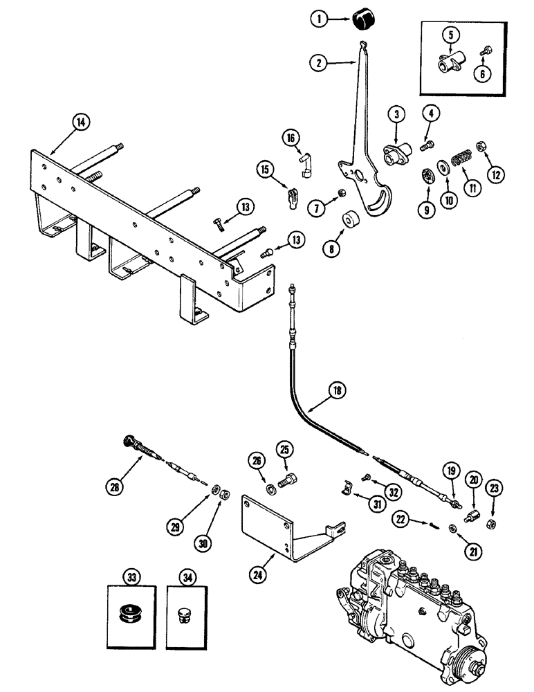 Схема запчастей Case IH 2090 - (3-58) - THROTTLE CONTROL, 504BD DIESEL ENGINE, PRIOR TO P.I.N. 9922050 (03) - FUEL SYSTEM