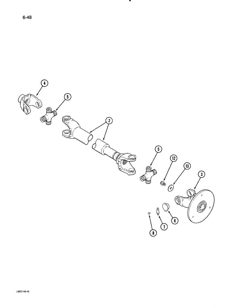 Схема запчастей Case IH 1670 - (6-48) - MAIN DRIVE SHAFT (03) - POWER TRAIN