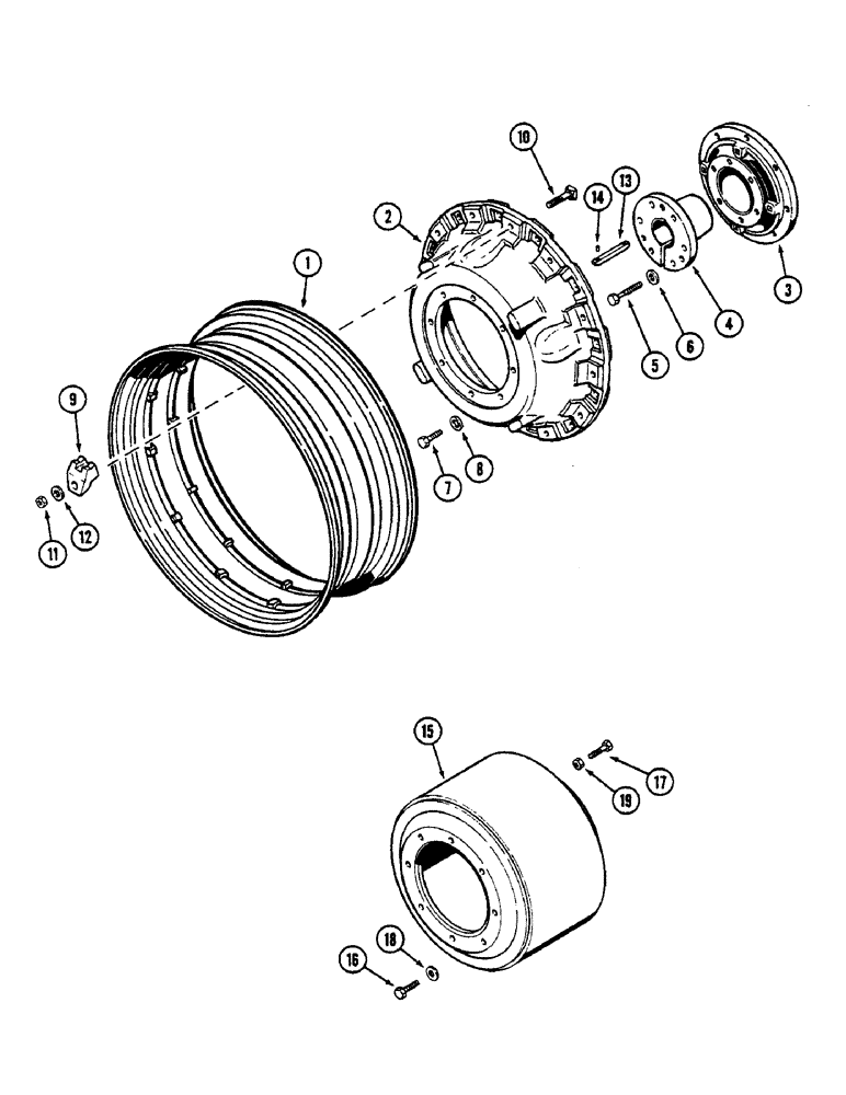 Схема запчастей Case IH 2390 - (6-217A) - DUAL REAR WHEELS, CAST, WITH 42" RIMS (1066.80 MM) (06) - POWER TRAIN