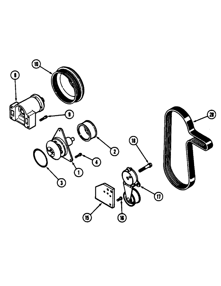 Схема запчастей Case IH 9130 - (04-02) - WATER PUMP AND FAN, 6TA-830 ENGINE (04) - Drive Train