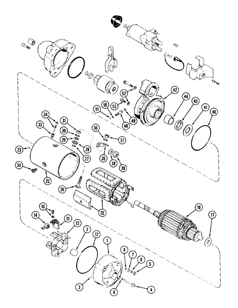 Схема запчастей Case IH 2594 - (4-42) - A187728 STARTER ASSEMBLY (04) - ELECTRICAL SYSTEMS