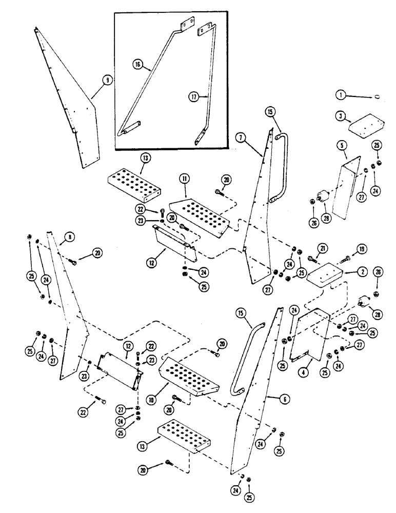 Схема запчастей Case IH 2670 - (422) - STEP, GUARD AND HAND RAIL, USED BEFORE P.I.N. 8825666 (09) - CHASSIS/ATTACHMENTS