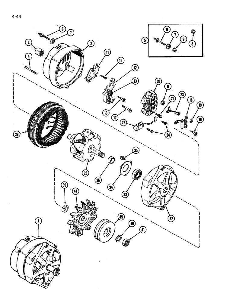 Схема запчастей Case IH 3394 - (4-44) - ALTERNATOR ASSEMBLY (04) - ELECTRICAL SYSTEMS
