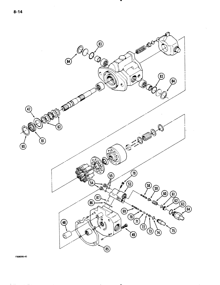 Схема запчастей Case IH 9130 - (8-14) - HYDRAULIC PISTON PUMP ASSEMBLY, [CONT] (08) - HYDRAULICS