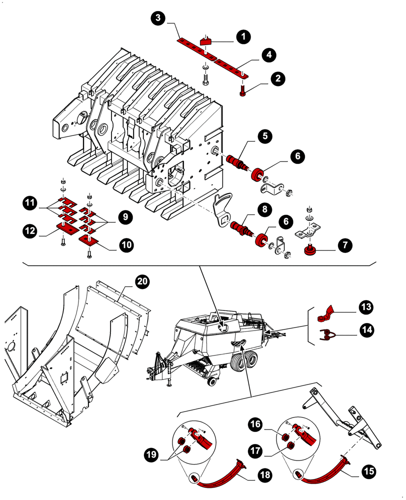 Схема запчастей Case IH LBX332S - (00.00LB005[01]) - MAINTENANCE PARTS, PLUNGER AND PLUNGER ROLLERS, NEEDLES (00) - GENERAL