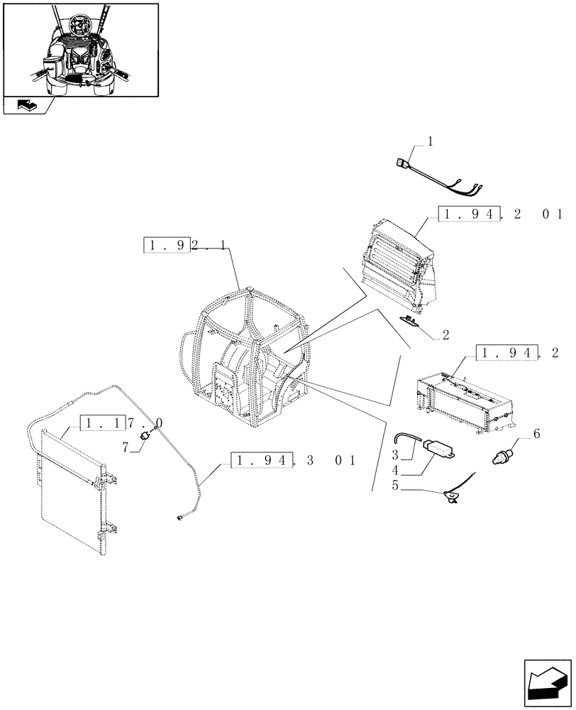 Схема запчастей Case IH PUMA 195 - (1.75.0[09]) - HEATING/AIR CONDITIONING - SENSORS AND SWITCHES (06) - ELECTRICAL SYSTEMS