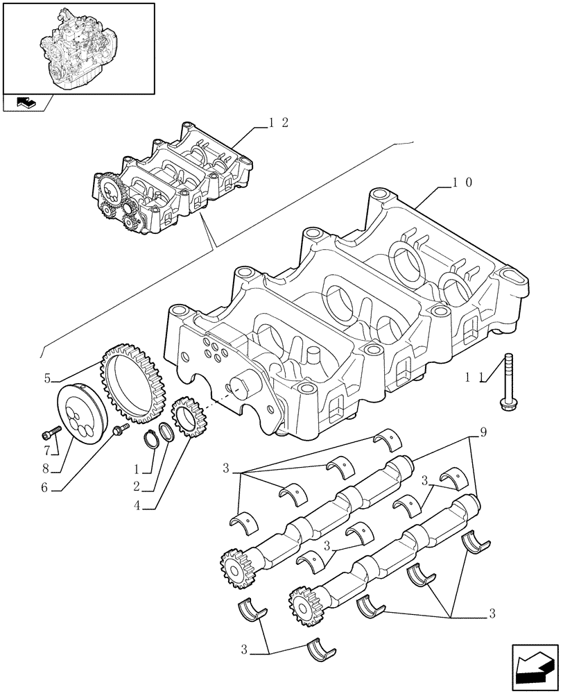 Схема запчастей Case IH F4GE9484K J601 - (0.10.5[01]) - DYNAMIC BALANCER, GEARS & SHAFTS (504216912) 