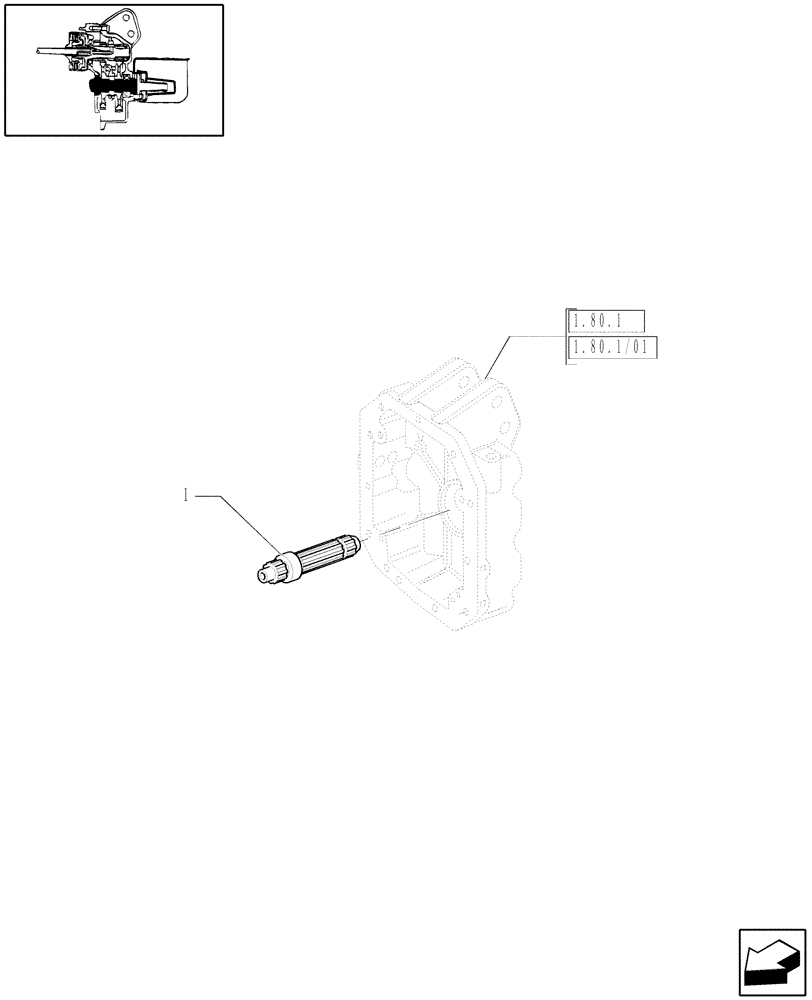 Схема запчастей Case IH MAXXUM 140 - (1.80.1/05) - POWER TAKE-OFF SHAFT WITH 20/21 SPLINES (VAR.330809) (07) - HYDRAULIC SYSTEM