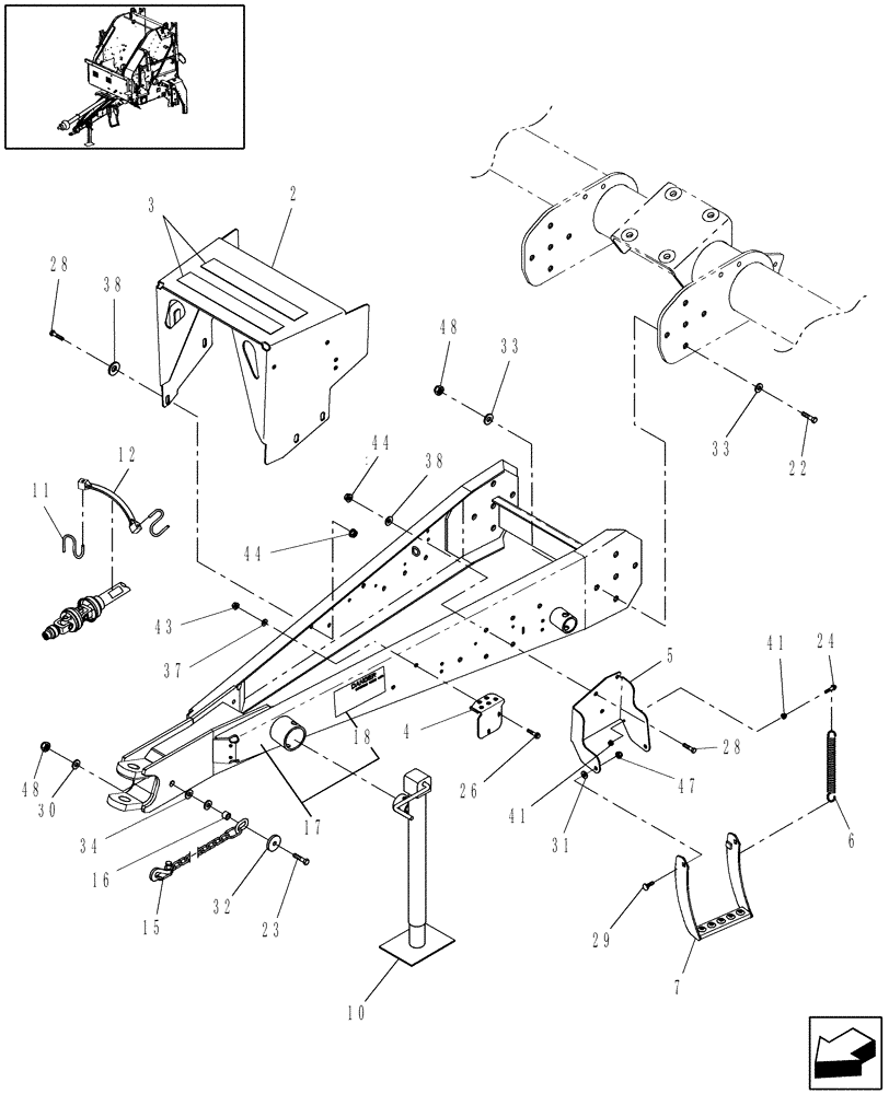 Схема запчастей Case IH RB464 - (12.06[1]) - HITCH, NORTH AMERICA ROTOR UNITS (12) - MAIN FRAME