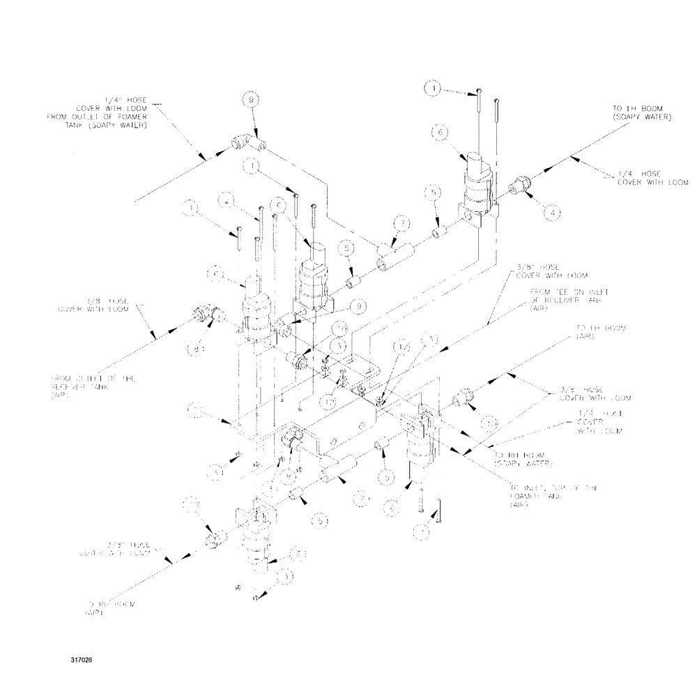 Схема запчастей Case IH SPX3200 - (09-094) - SOLENOID VALVES GROUP (AIR TANK) (78) - SPRAYING