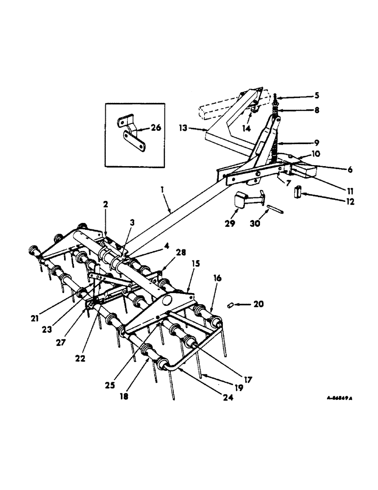 Схема запчастей Case IH 535 - (AH-10) - PLOW MULCHER, CENTER BAR AND END GUARD 