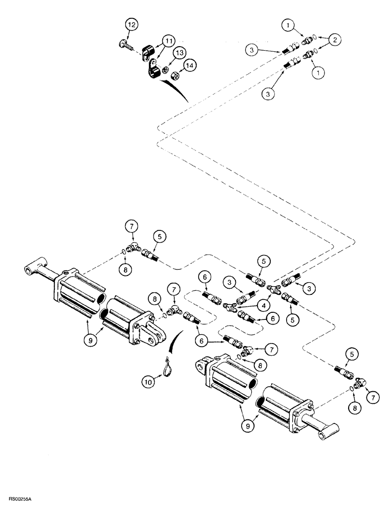 Схема запчастей Case IH 5700 - (8-014) - WING LIFT HYDRAULIC CIRCUIT, LEVEL LIFT MODELS, VERTICAL FOLD, 27 FOOT THROUGH 33 FOOT WIDE (08) - HYDRAULICS