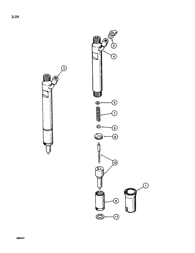 Схема запчастей Case IH 9240 - (3-024) - FUEL INJECTION NOZZLE, 6TA-830 ENGINE (03) - FUEL SYSTEM