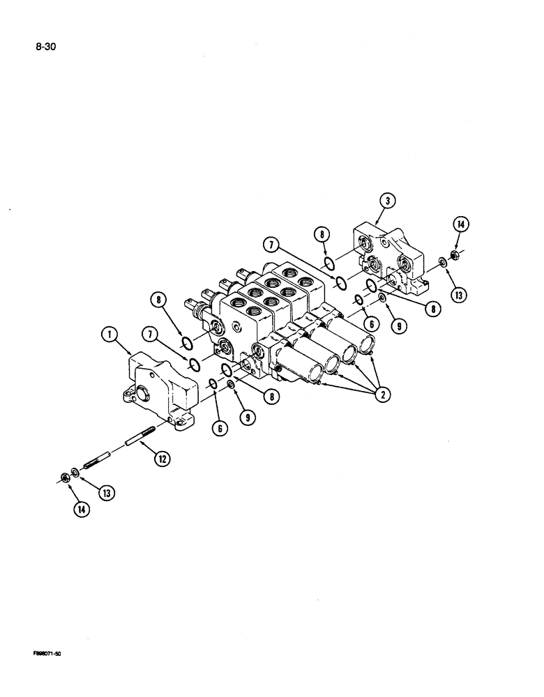 Схема запчастей Case IH 9270 - (8-030) - HYDRAULIC REMOTE VALVE ASSEMBLY (08) - HYDRAULICS