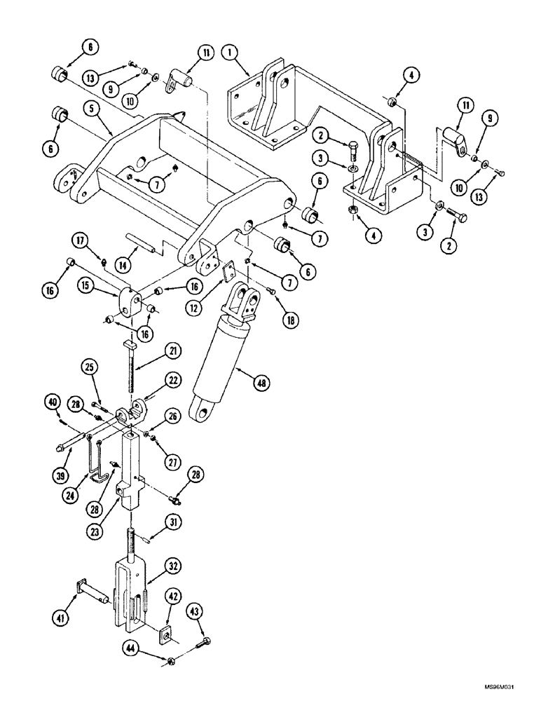 Схема запчастей Case IH 9350 - (9-002) - HITCH ROCKERSHAFT (09) - CHASSIS/ATTACHMENTS