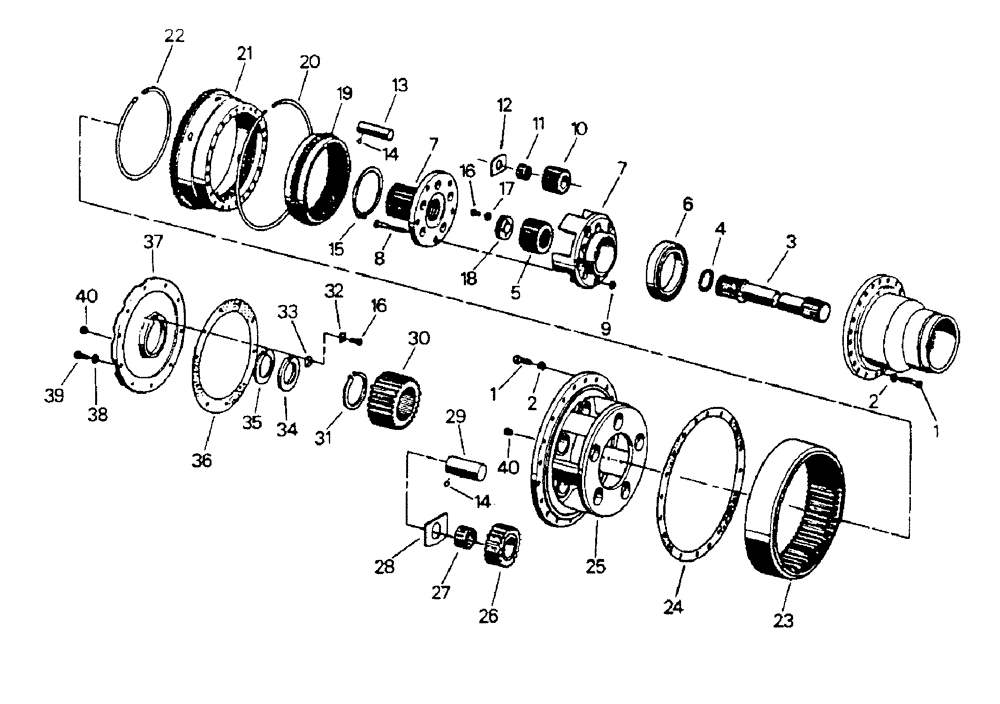 Схема запчастей Case IH ST225 - (04-59) - K-598.20/30 PLANETARY ASSEMBLY (04) - Drive Train