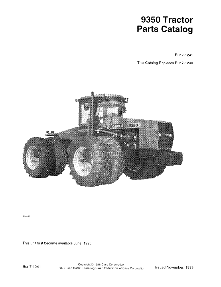 Схема запчастей Case IH 9350 - (1-01) - 9350 TRACTOR (00) - PICTORIAL INDEX