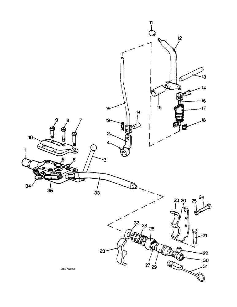 Схема запчастей Case IH 1210 - (8-60) - SINGLE LIVE TAKE-OFF VALVE (08) - HYDRAULICS