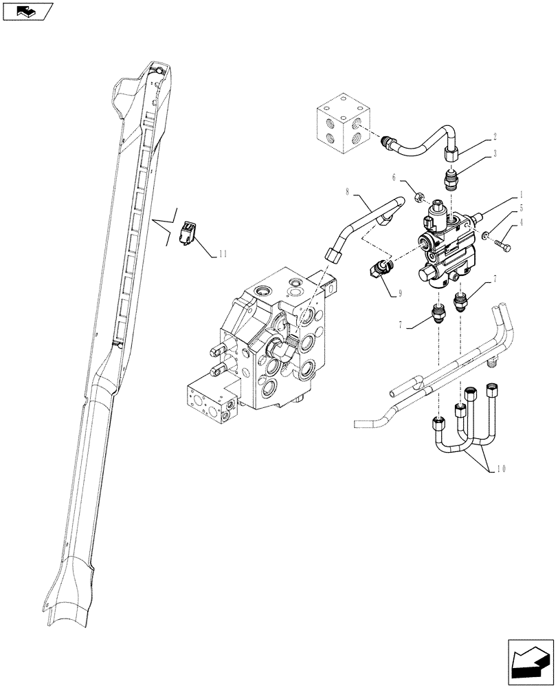 Схема запчастей Case IH SR130 - (35.701.BU[02]) - SELF LEVELING SM FRM (SR130,SR150) (35) - HYDRAULIC SYSTEMS