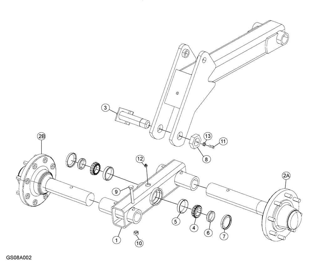 Схема запчастей Case IH 5310 - (44.100.02) - WING WALKING AXLE ASSEMBLY 12 ROW (09) - CHASSIS/ATTACHMENTS