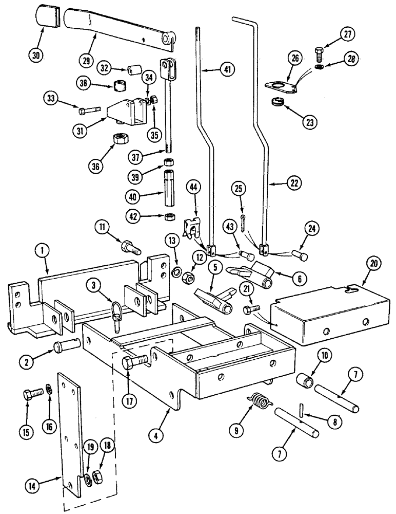 Схема запчастей Case IH 1594 - (9-338) - PICK-UP HITCH, SUPPORT BRACKET AND FRAME, NOT NORTH AMERICA (09) - CHASSIS/ATTACHMENTS