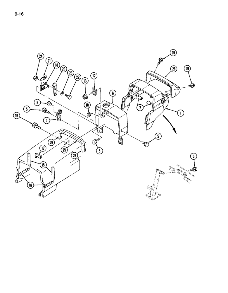 Схема запчастей Case IH 265 - (9-16) - INSTRUMENT PANEL SHROUD (09) - CHASSIS/ATTACHMENTS