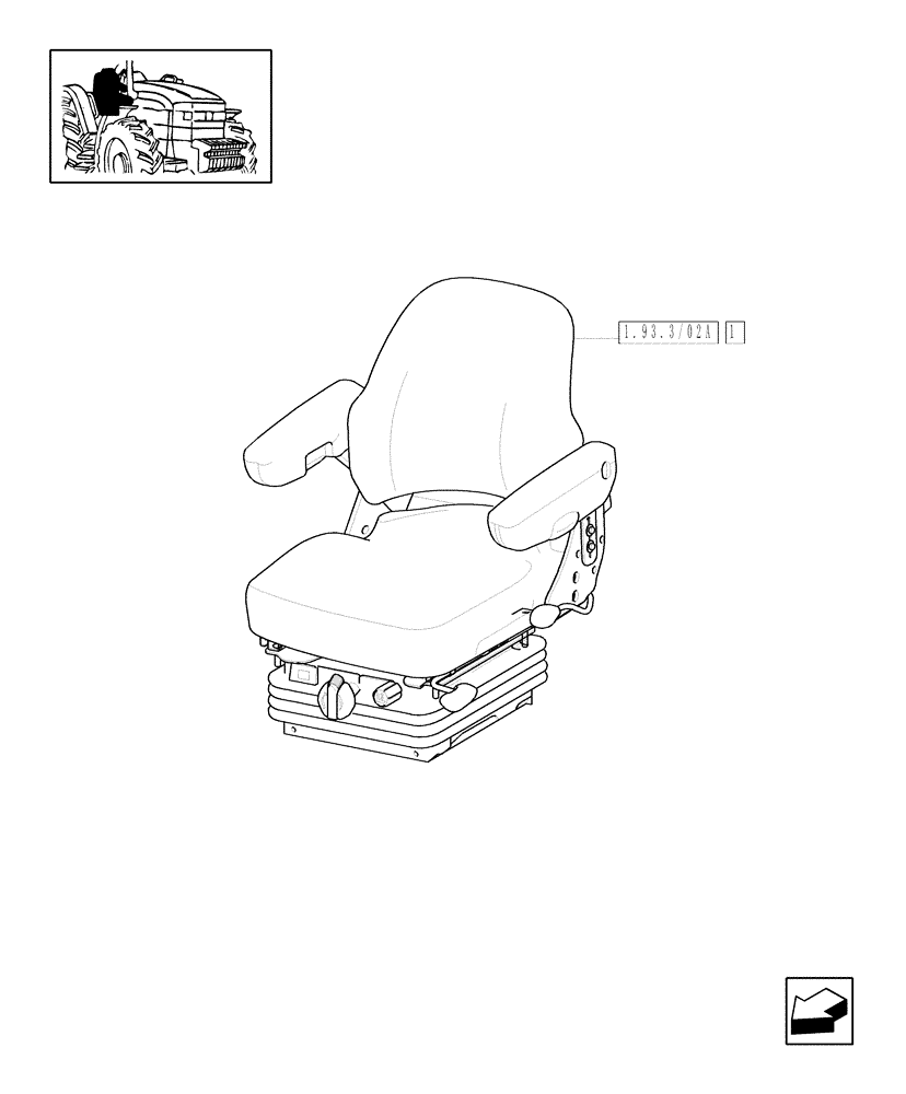 Схема запчастей Case IH JX1090U - (1.93.3/02) - (VAR.852) SEAT (LESS CAB) (10) - OPERATORS PLATFORM/CAB