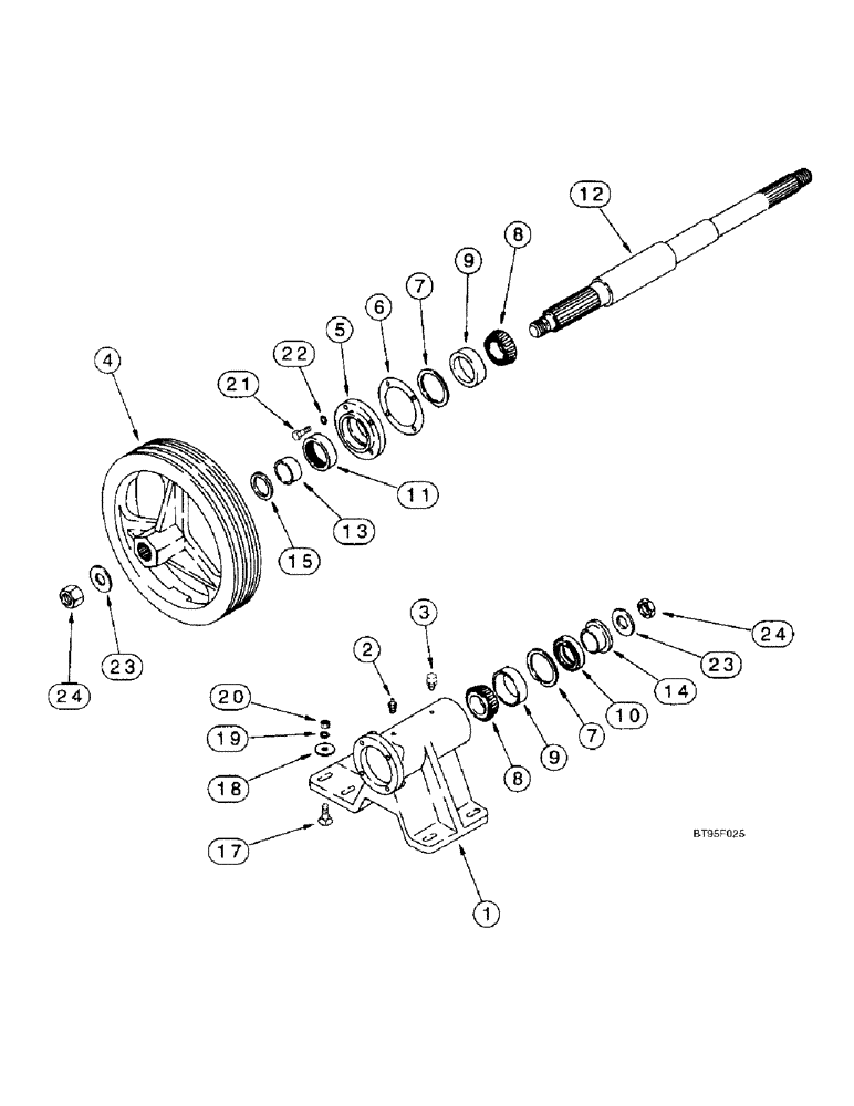 Схема запчастей Case IH 2188 - (9A-14) - JACKSHAFT BEARING BLOCK, USE WITH DISCHARGE BEATER (13) - FEEDER