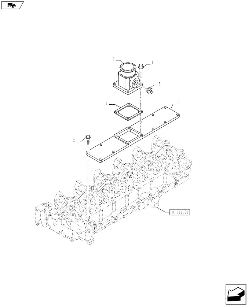 Схема запчастей Case IH F4GE9684D J604 - (10.254.01) - INTAKE MANIFOLD (10) - ENGINE