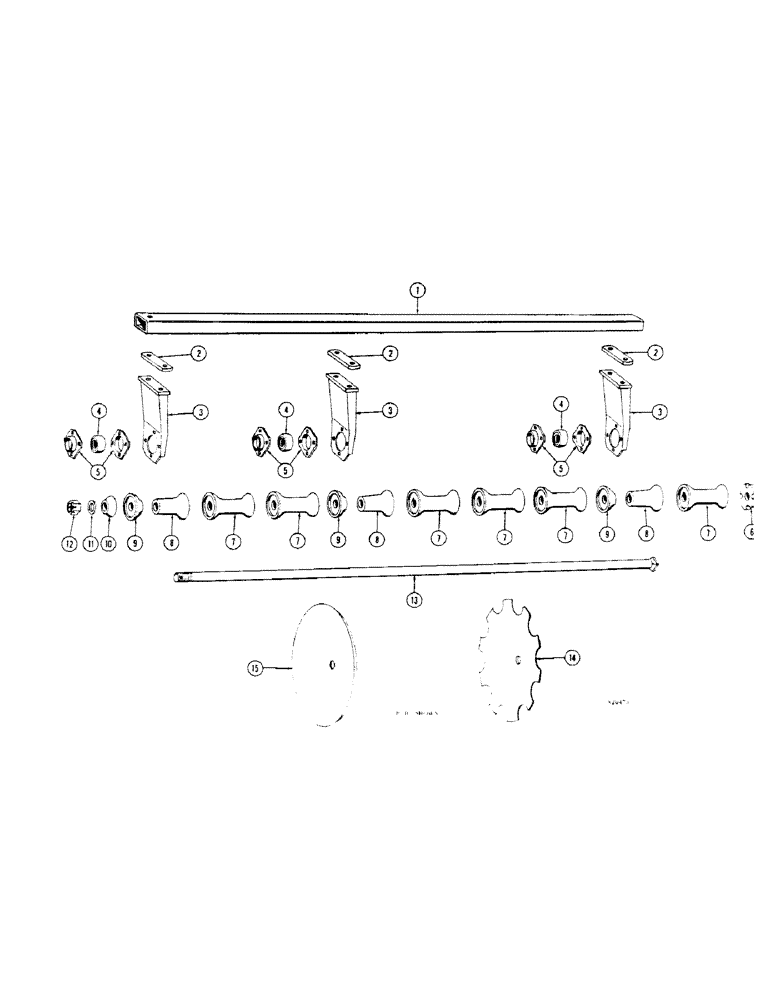 Схема запчастей Case IH B-SERIES - (50[1]) - REAR GANG B159, 9-5/16 INCH SPACING 