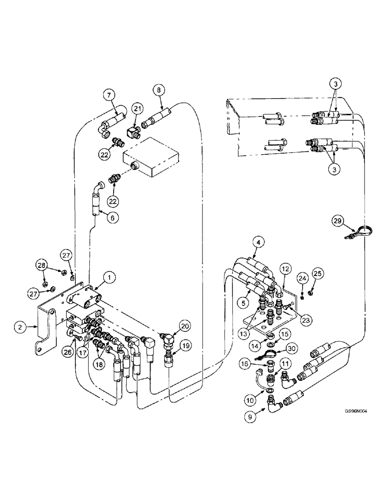 Схема запчастей Case IH L300 - (8-16) - HYDRAULICS, EXTERNAL VALVE, 2 FUNCTION MID MOUNT (08) - HYDRAULICS