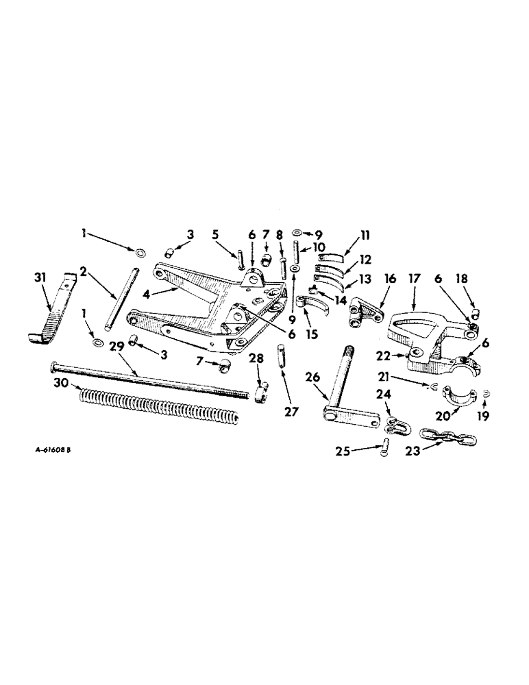 Схема запчастей Case IH 1110 - (M-06) - COUPLING BAR, SHOE HINGE AND BALANCING SPRING 