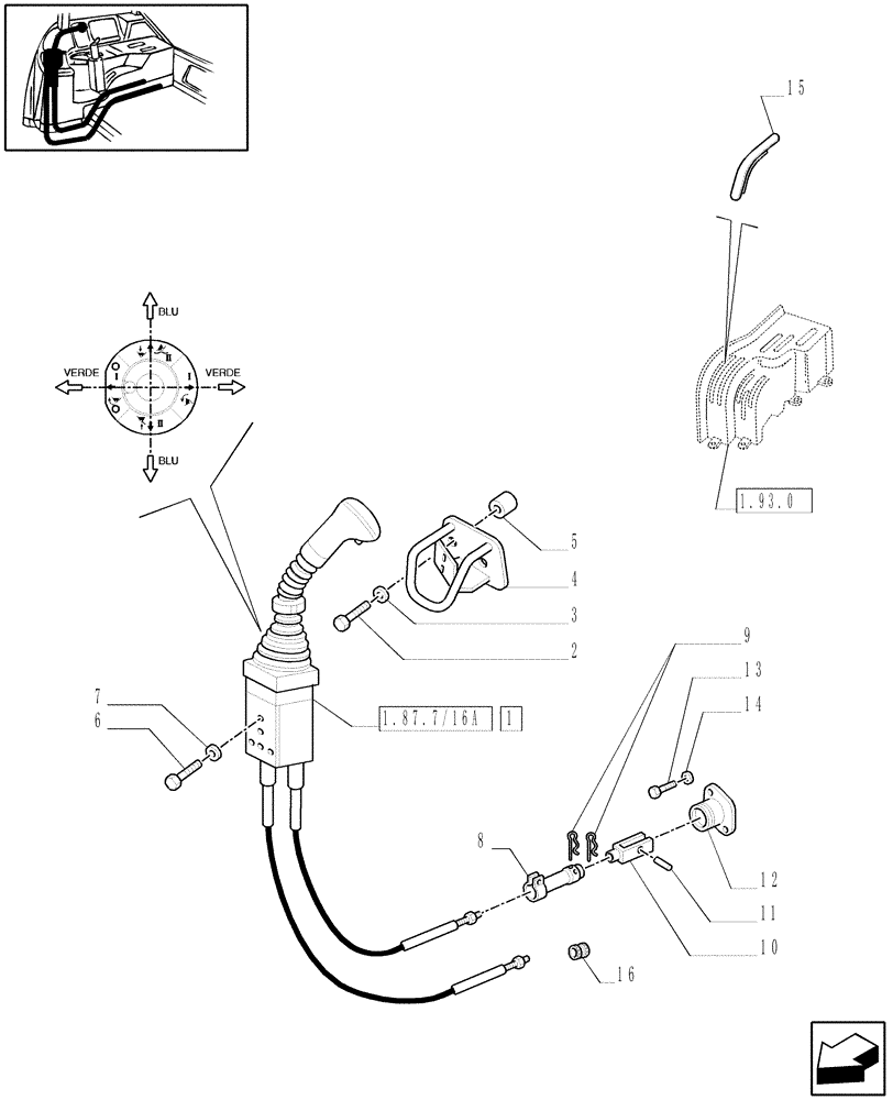 Схема запчастей Case IH JX70U - (1.82.7/16) - (VAR.723) CONTROL VALVE JOYSTICK (CLOSED CENTER/CCLS) (07) - HYDRAULIC SYSTEM