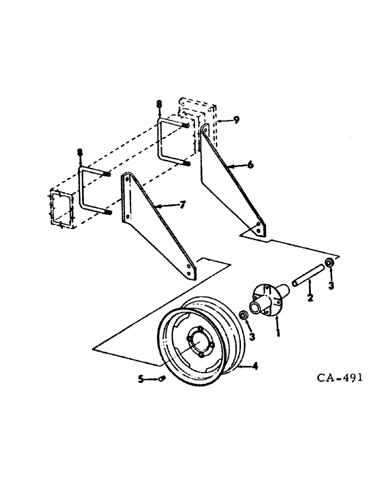 Схема запчастей Case IH 133 - (A-24) - TOOL BAR CARRYING WHEELS (09) - CHASSIS