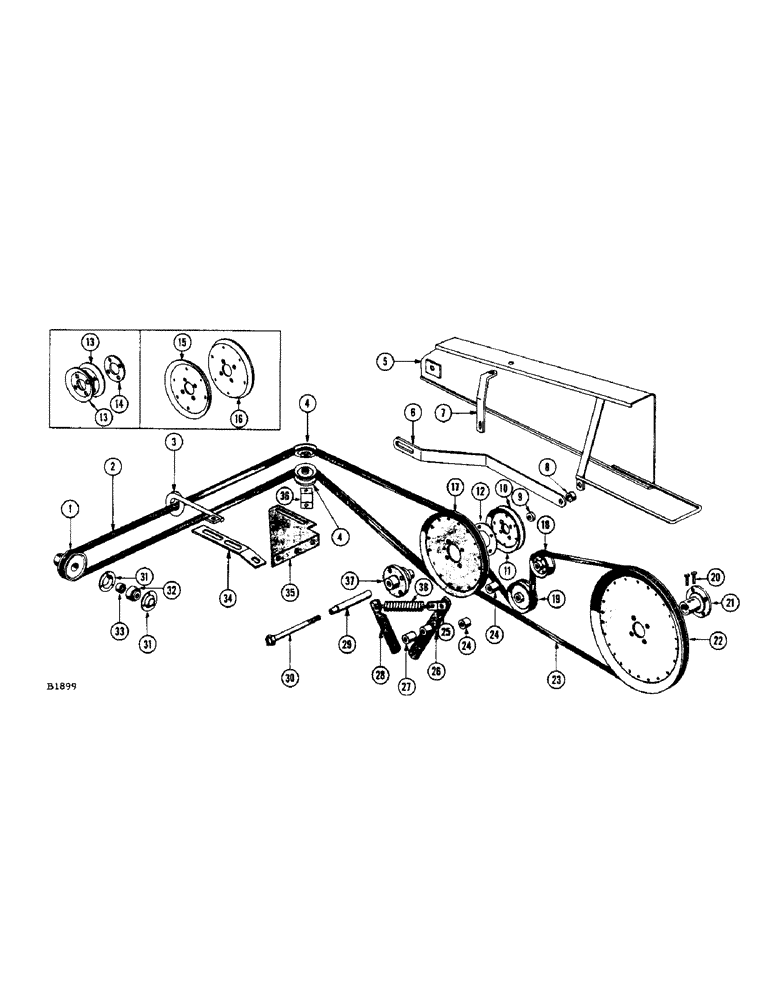 Схема запчастей Case IH 950 - (60) - REEL AND REEL JACKSHAFT DRIVE (CONTD) 