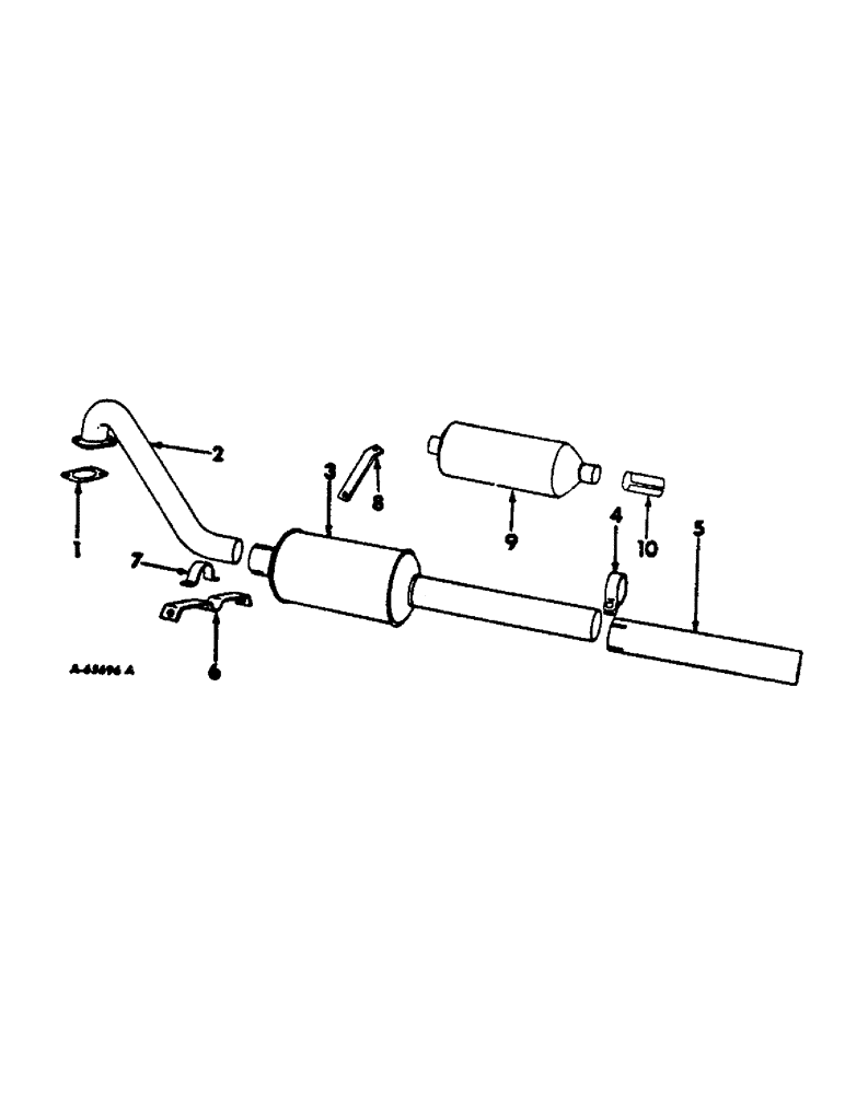 Схема запчастей Case IH 420 - (385) - EXHAUST PIPE AND MUFFLER (10) - ENGINE