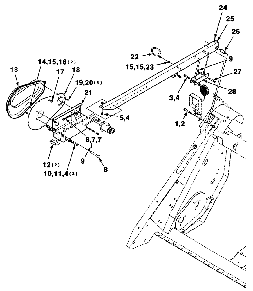 Схема запчастей Case IH 325 - (6-04) - REEL ARM ASSEMBLY (RIGHT) (58) - ATTACHMENTS/HEADERS