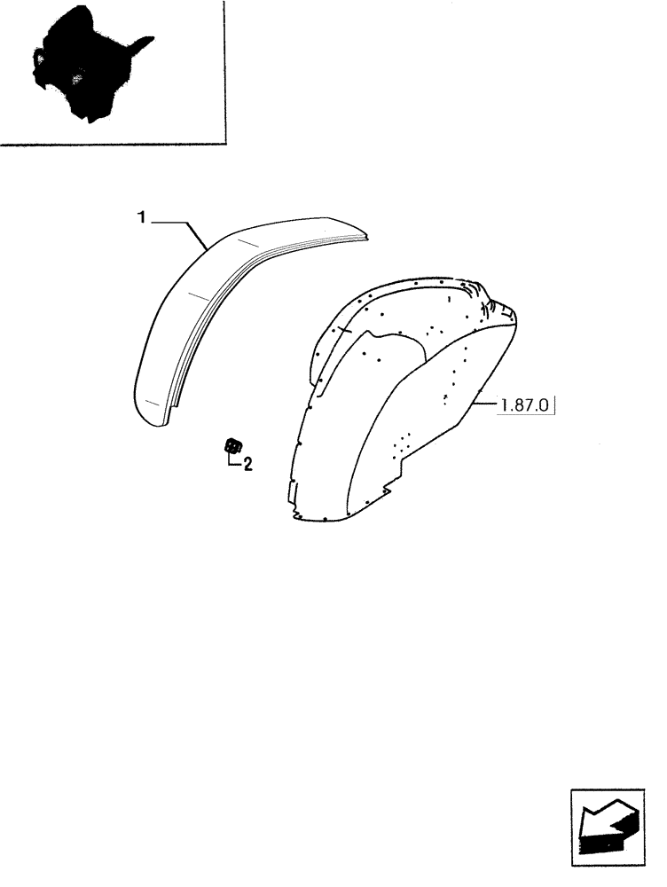 Схема запчастей Case IH JX80 - (1.92.5) - (VAR.869) REAR FENDERS RUBBER SIDE EXTENSIONS (10) - OPERATORS PLATFORM/CAB