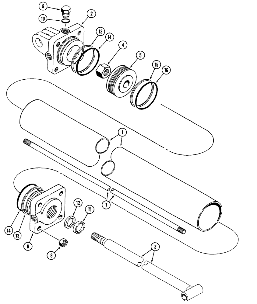 Схема запчастей Case IH 4450 - (08-13) - CYLINDER ASSEMBLY - 26 FOOT - 34 FOOT 1 INCH WING FOLD - 376048A1 