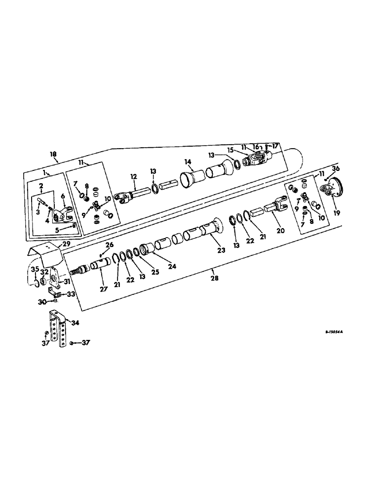 Схема запчастей Case IH 27 - (C-28) - POWER TAKE-OFF DRIVE SHAFTS 